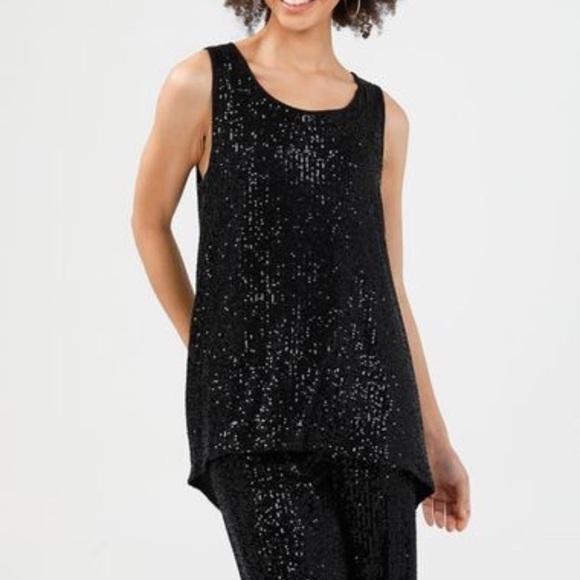 Tops - Brave+True-Numinous Top-Black Sparkle tank
